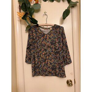 Kate Hill Petite Medium Floral V neck Medium